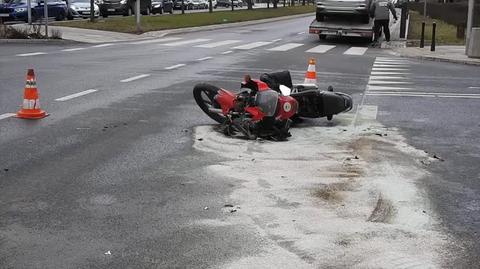 Motocyklista zderzył się z autem osobowym