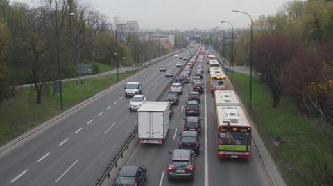 Wypadek na trasie Łazienkowskiej