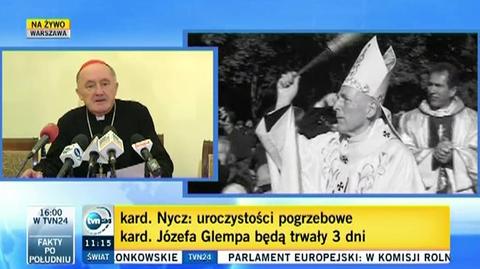 Kardynał Glemp zostanie pochowany w krypcie pod Katedrą Warszawską 