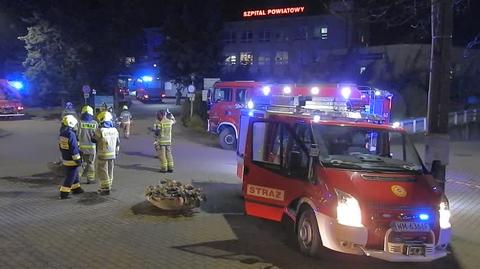 Akcja straży pożarnej w szpitalu w Mińsku Mazowieckim