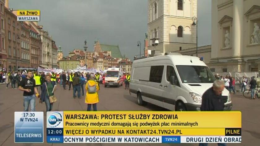 Służba zdrowia protestuje w Warszawie