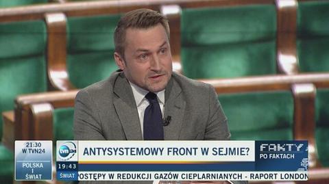 Piotr Guział w "Faktach po Faktach" TVN24