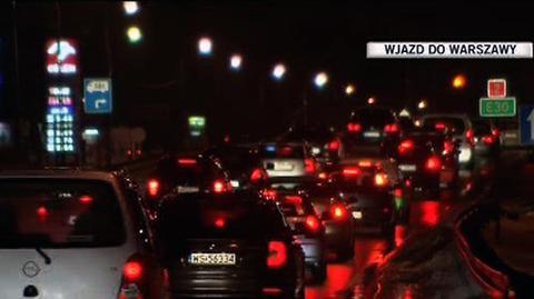 Tak wyglądał wjazd do Warszawy po godzinie 20:00