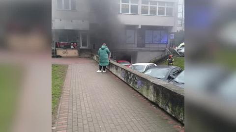 Pożar w garażu przy Żuławskiego