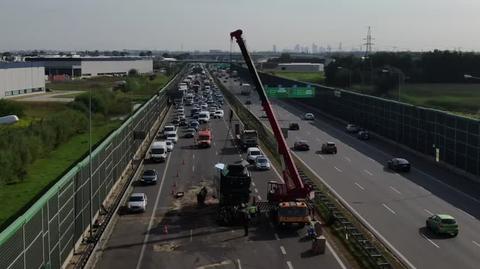 Usuwanie skutków kolizji na autostradzie A2