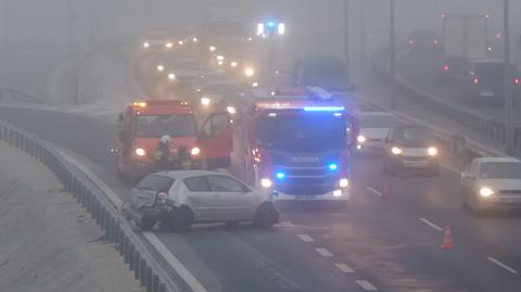 Wypadek na S7 w Wolicy