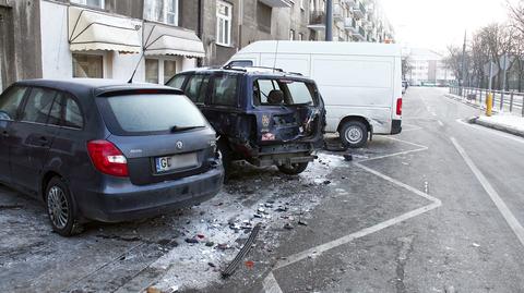 Śmieciarka uszkodziła samochody