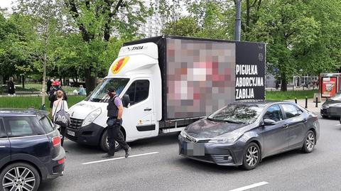 Obywatelskie zatrzymanie furgonetki z hasłami antyaborcyjnymi
