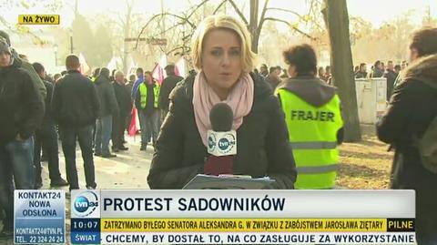 Protest sadowników w Warszawie 
