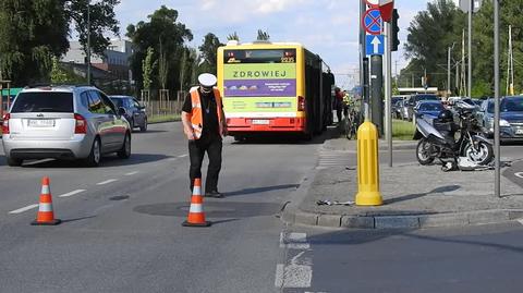 Kolizja z udziałem autobusu w alei "Solidarności"