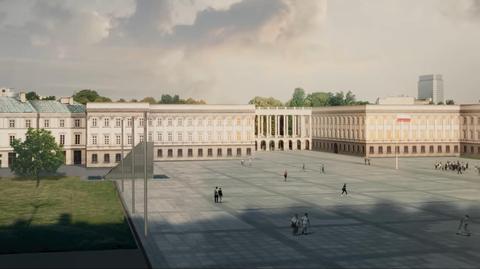 Prace ziemne związane z odbudową Pałacu Saskiego (wideo z października 2022)