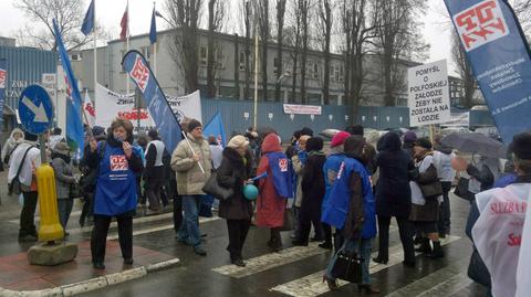 Protest pracowników Polfy Warszawa