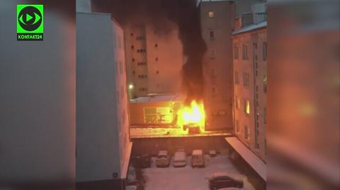 Pożar auta przy Koźmińskiej