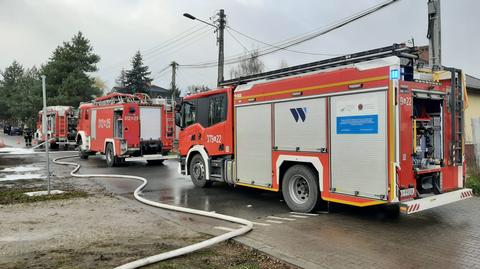 Pożar domu jednorodzinnego w Wawrze