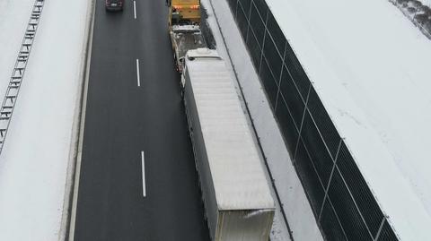  Zderzenie ciężarówek na trasie A2
