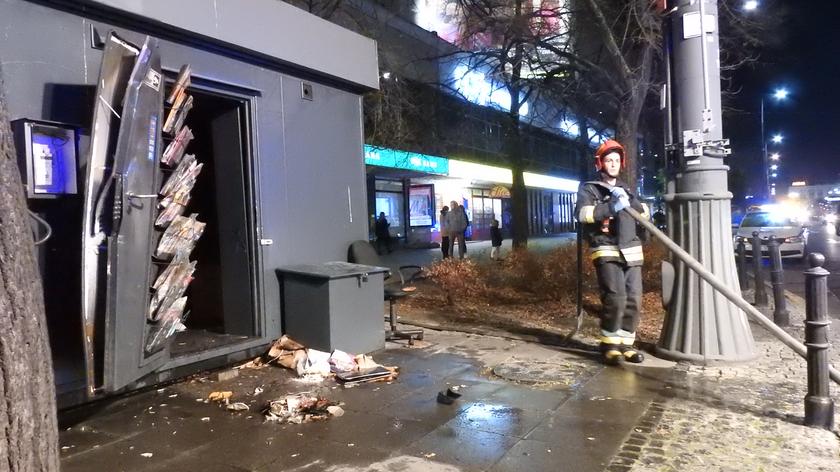 Pożar kiosku na Marszałkowskiej
