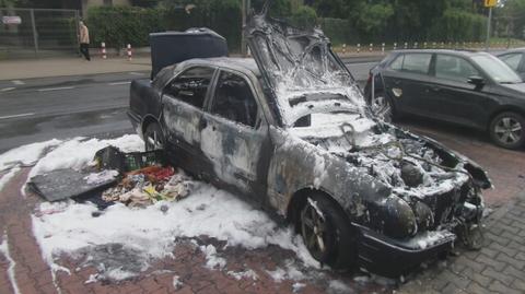 Pożar auta na Woli