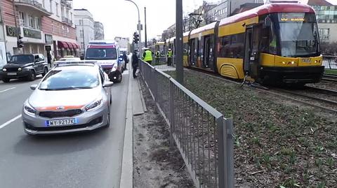 Zderzenie tramwaju i rowerzysty na Puławskiej