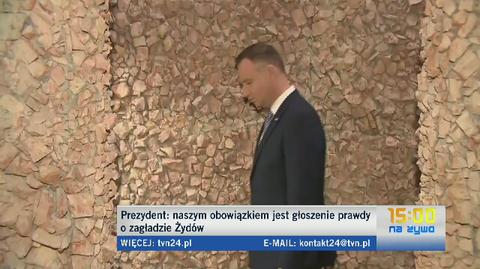 Prezydent Duda podczas otwarcia wystawy w Żydowskim Instytucie Historycznym