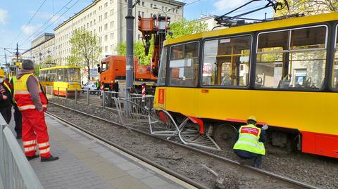 Tramwaj wypadł z torów na Grójeckiej