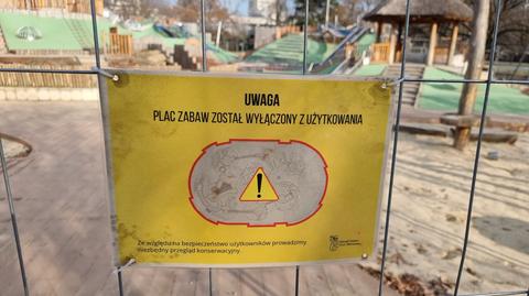 Zamknięty plac zabaw w Parku Ujazdowskim 