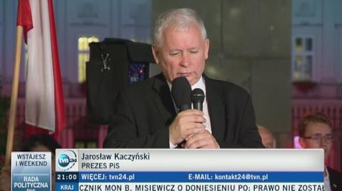 Jarosław Kaczyński przemawiał na Krakowskim Przedmieściu