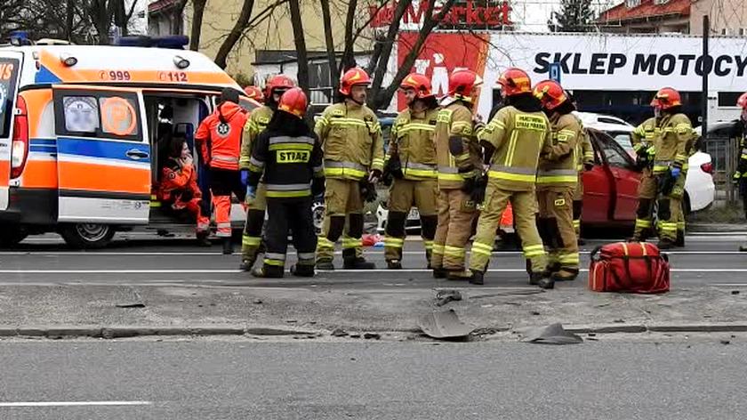 Zderzenie trzech pojazdów na Puławskiej 