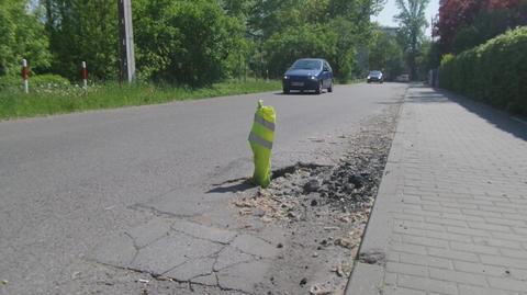 Dziura w drodze na Rostafińskich