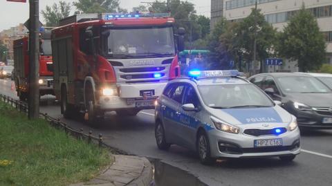 Zderzenie toyoty i porsche na Grójeckiej