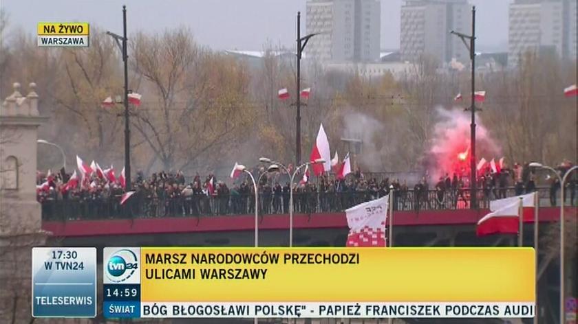 Reporter TVN24 o marszu