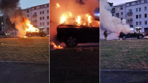 Pożar auta na Grochowie
