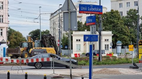 Naprawa torów na placu Unii Lubelskiej