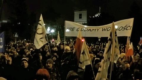 Protest przed sejmem