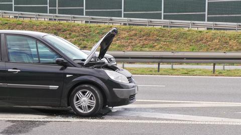 Na S8 zapaliło się auto