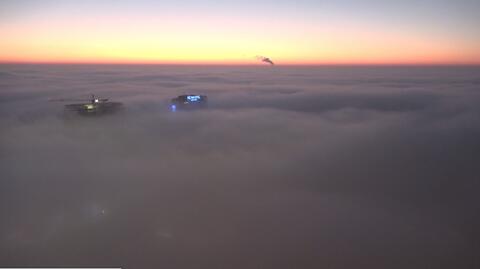 Gęsta mgła spowiła Warszawę