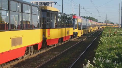 Korek tramwajowy na rondzie Radosława