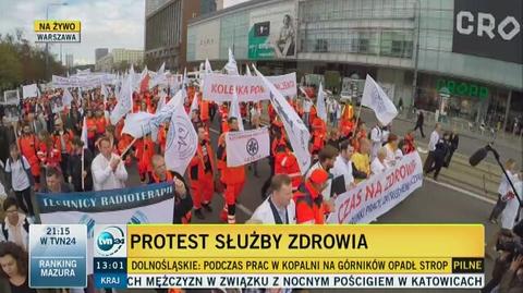 Protest służby zdrowia w Warszawie