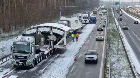 Nocny transport tarczy TBM