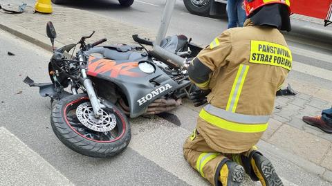 Wypadek z udziałem motocyklisty 