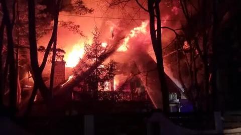 Pożar domu w Milanówku