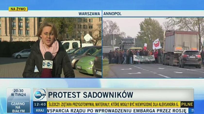 Protest sadowników w Warszawie 