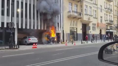 Pożar auta na Litewskiej