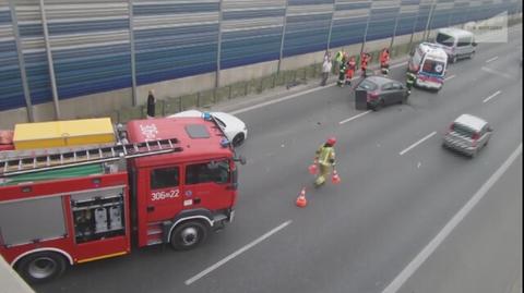 Zderzenie trzech pojazdów na S8