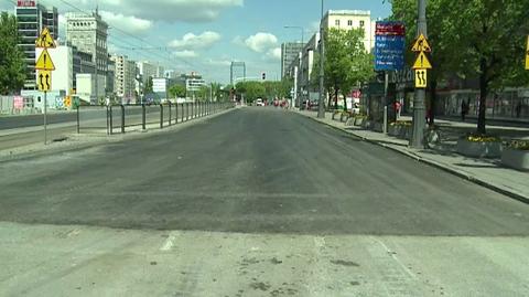 Nowy asfalt na Marszałkowskiej
