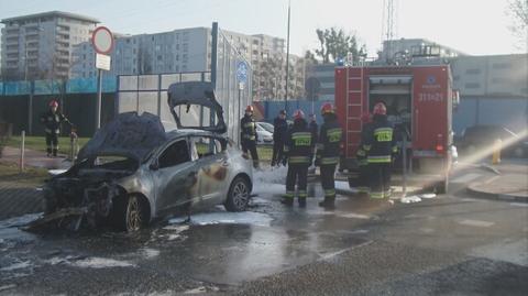 Spłonął samochód na Czorsztyńskiej