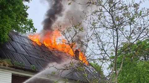 Pożar domu jednorodzinnego w Jabłonnie