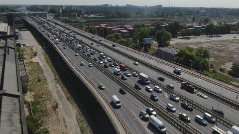 Zderzenie sześciu samochodów na S8