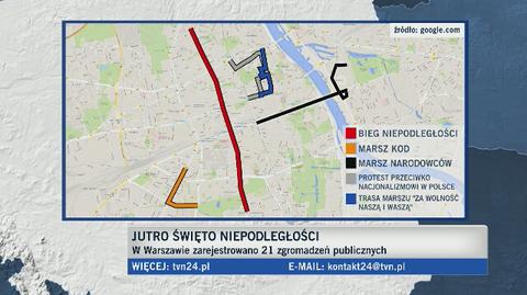 Święto Niepodległości na ulicach Warszawy