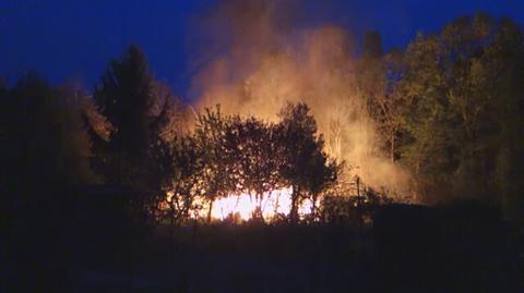 Pożar na terenie ogródków działkowych