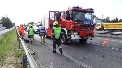 Wypadek na krajowej "7" w Łomiankach
